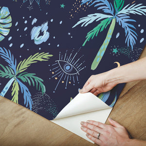 EttaVee Nuit Tropicale Peel + Stick Wallpaper