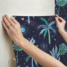 Load image into Gallery viewer, EttaVee Nuit Tropicale Peel + Stick Wallpaper
