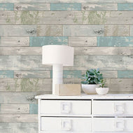 Shabby Chic Reclaimed Wood Peel + Stick Wallpaper