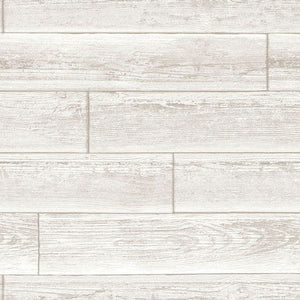 Whitewashed Wood Planks Peel + Stick Wallpaper