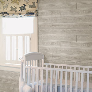 Whitewashed Wood Planks Peel + Stick Wallpaper