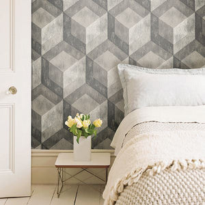 Weathered Geometric Peel + Stick Wallpaper