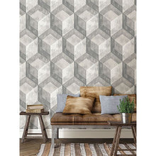 Load image into Gallery viewer, Weathered Geometric Peel + Stick Wallpaper
