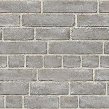 Load image into Gallery viewer, Gray Brick Peel + Stick Wallpaper

