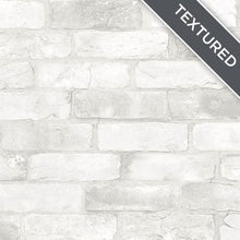 Load image into Gallery viewer, Textured Whitewashed Brick Peel + Stick Wallpaper
