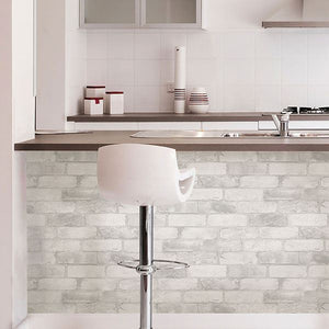 Textured Whitewashed Brick Peel + Stick Wallpaper