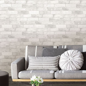 Textured Whitewashed Brick Peel + Stick Wallpaper