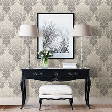 Load image into Gallery viewer, Modern Damask Peel + Stick Wallpaper
