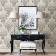 Modern Damask Peel + Stick Wallpaper