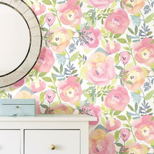 Load image into Gallery viewer, Watercolor Floral Peel + Stick Wallpaper
