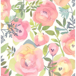 Watercolor Floral Peel + Stick Wallpaper