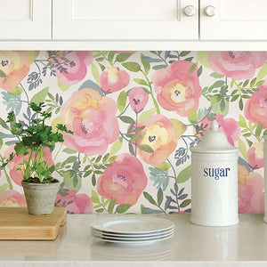 Watercolor Floral Peel + Stick Wallpaper