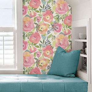 Watercolor Floral Peel + Stick Wallpaper