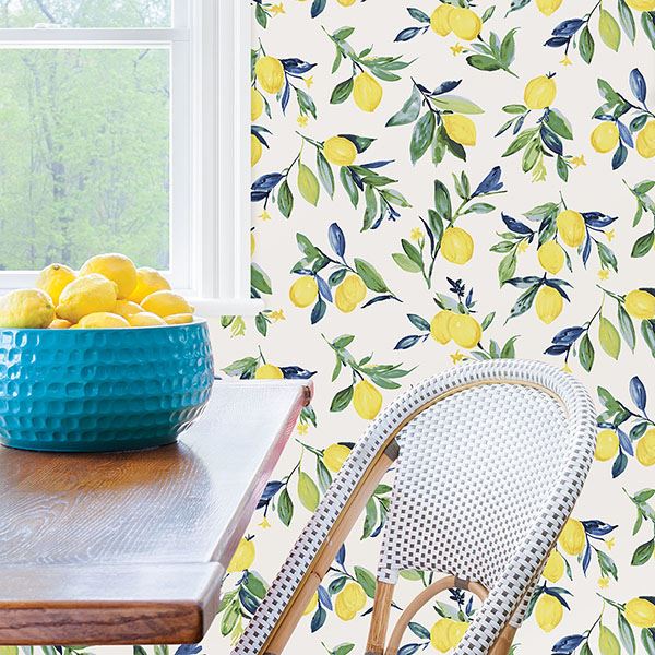 Vintage Lemons Peel + Stick Wallpaper