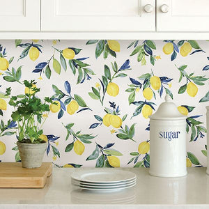 Vintage Lemons Peel + Stick Wallpaper