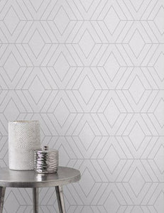 Metallic Diamond Geometric Wallpaper