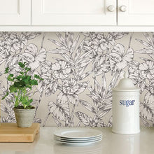 Load image into Gallery viewer, Sketched Hibiscus Peel + Stick Wallpaper
