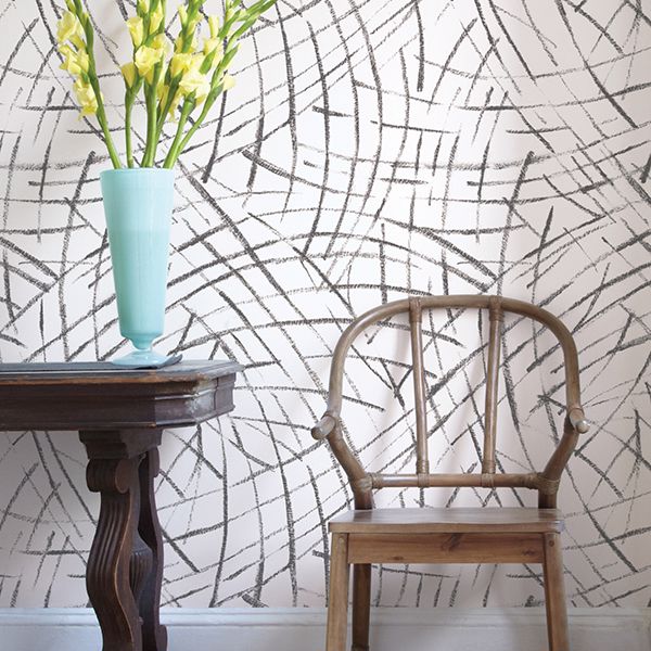 Thin Brushstrokes Peel + Stick Wallpaper