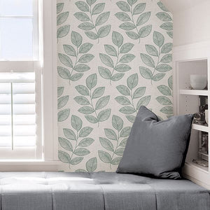 Green Sprig Peel + Stick Wallpaper