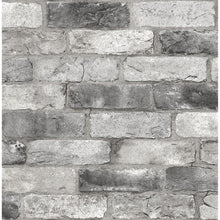 Load image into Gallery viewer, Gray and White Brick Peel + Stick Wallpaper
