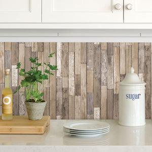 Weathered Barnwood Peel + Stick Wallpaper