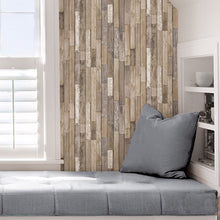 Load image into Gallery viewer, Weathered Barnwood Peel + Stick Wallpaper
