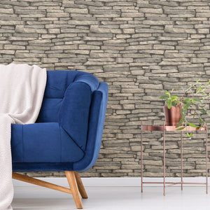 Stacked Stone Peel + Stick Wallpaper