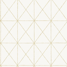 Load image into Gallery viewer, Gold Triangles Peel + Stick Wallpaper
