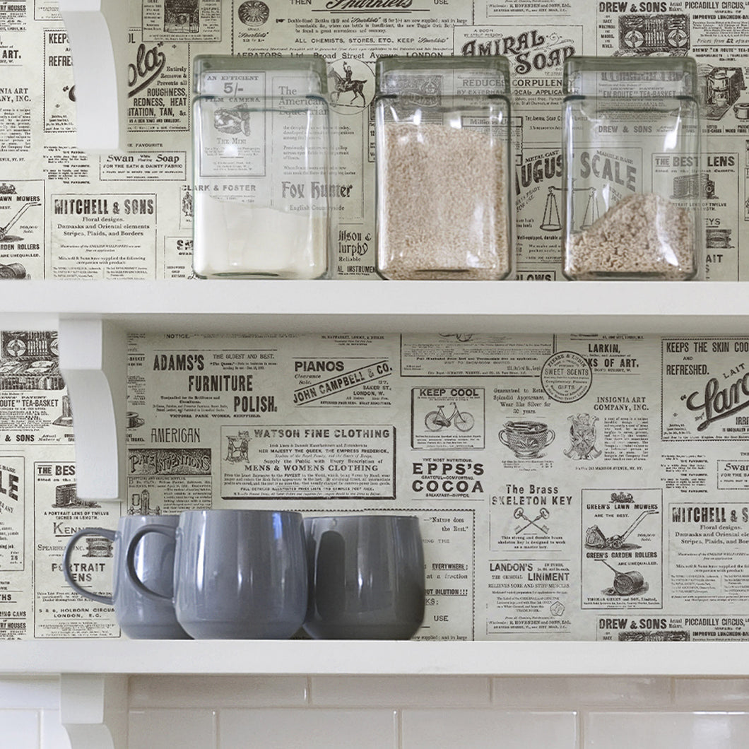 Vintage Newspaper Peel + Stick Wallpaper