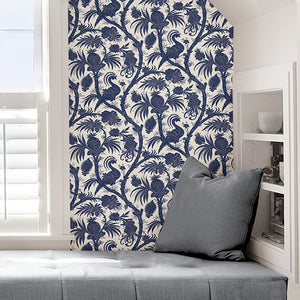 Scalamandré Balinese Peacock Peel + Stick Wallpaper