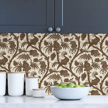 Load image into Gallery viewer, Scalamandré Balinese Peacock Peel + Stick Wallpaper
