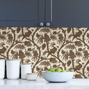 Scalamandré Balinese Peacock Peel + Stick Wallpaper