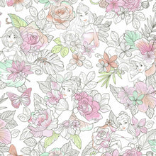 Load image into Gallery viewer, Disney Princess Royal Floral Peel + Stick Wallpaper
