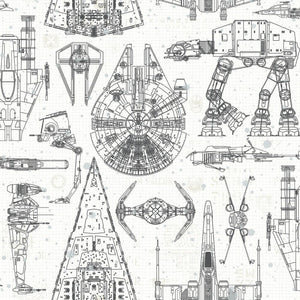 Star Wars Blueprint Side Peel + Stick Wallpaper