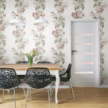 Load image into Gallery viewer, Vintage Floral Stripe Peel + Stick Wallpaper
