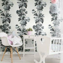 Load image into Gallery viewer, Vintage Floral Stripe Peel + Stick Wallpaper
