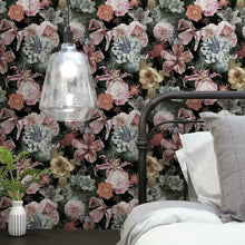 Load image into Gallery viewer, Vintage Blooms Peel + Stick Wallpaper
