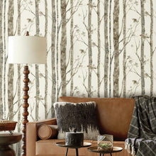 Load image into Gallery viewer, Birch Trees Peel + Stick Wallpaper
