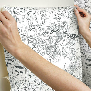 Sketched Woodland Peel + Stick Wallpaper