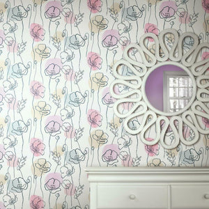 Mid-Century Poppy Peel + Stick Wallpaper