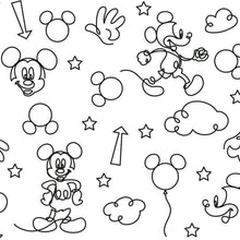 Load image into Gallery viewer, Mickey Mouse Line Art Peel + Stick Wallpaper
