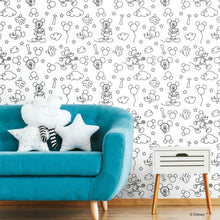 Load image into Gallery viewer, Mickey Mouse Line Art Peel + Stick Wallpaper
