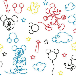 Mickey Mouse Line Art Peel + Stick Wallpaper