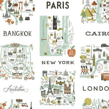 Load image into Gallery viewer, Rifle Paper Co. City Maps Peel + Stick Wallpaper
