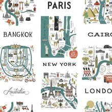 Load image into Gallery viewer, Rifle Paper Co. City Maps Peel + Stick Wallpaper
